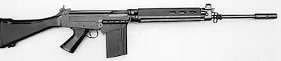 The standard FN - FAL rifle.