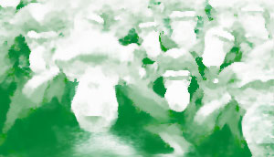 Artistic rendition of Green monkey hallucination.
